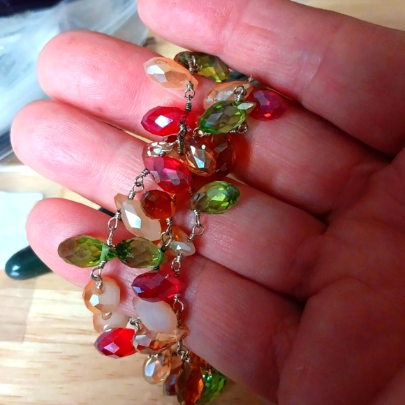 Sparkle Tassel Necklace Bold Colors - Picture 3 of 9